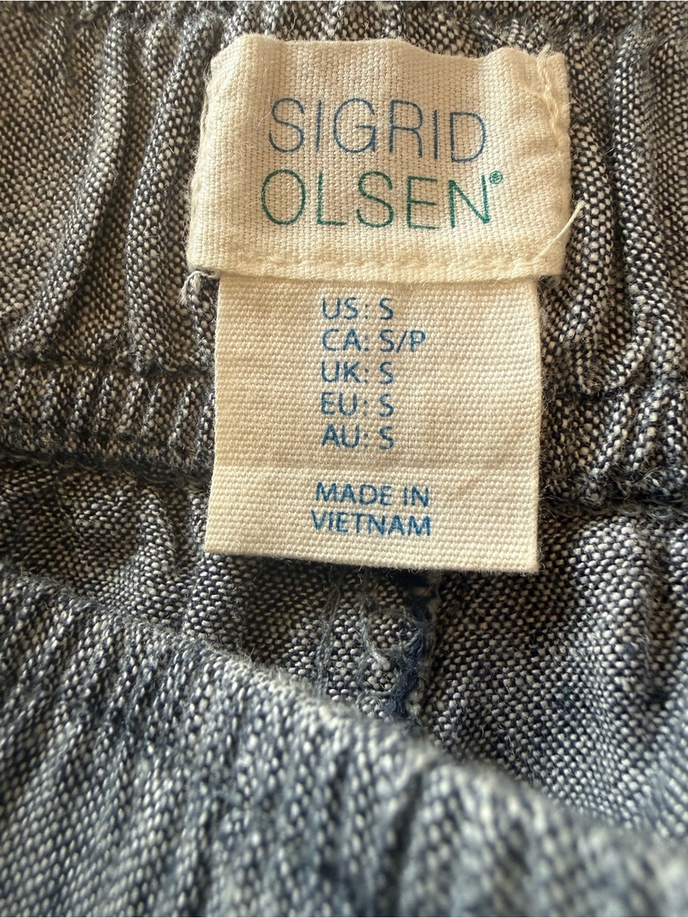 Sigrid Olsen Heather Gray Linen-Blend Pants - Picture 4 of 4